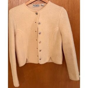 Vintage Carroll Reed Ski Shops NH Wool Sweater Porcelain Buttons Size 10